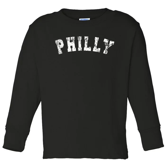 Vintage Philadelphia Distressed Apparel Toddler Long Sleeve Shirt