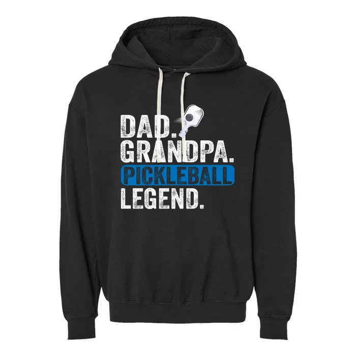 Vintage Pickleball Dad Grandpa Pickleball Legend Fathers Day Gift Garment-Dyed Fleece Hoodie