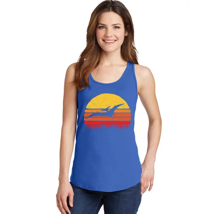 Vintage Pterodactyl Dinosaur Giftgift Retro Sun Ladies Essential Tank