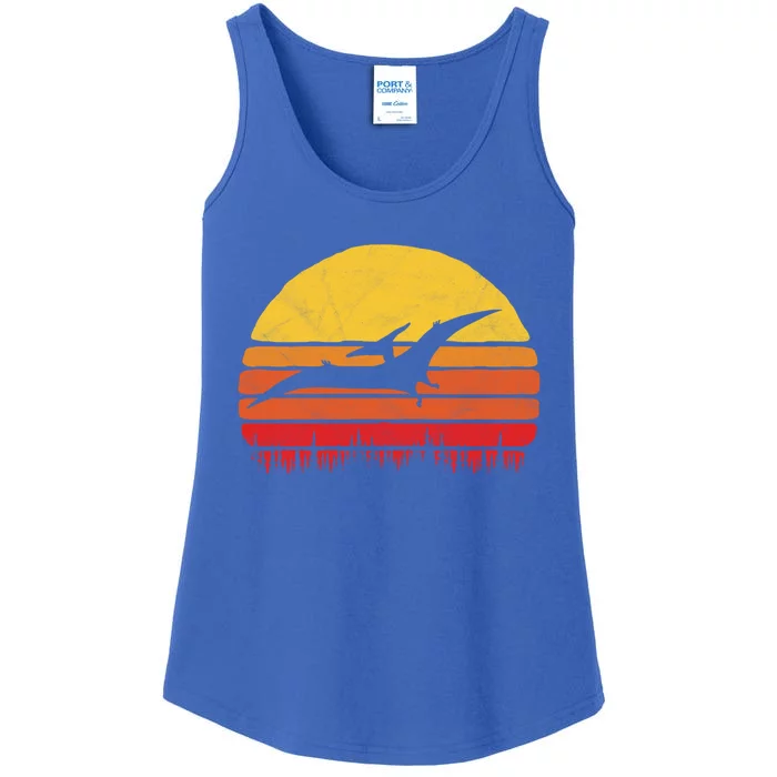 Vintage Pterodactyl Dinosaur Giftgift Retro Sun Ladies Essential Tank