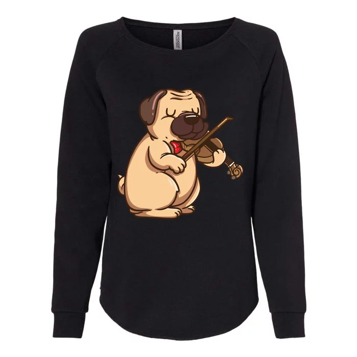 Violinist Pug Dog Violin Viola Player Music Lover Gift Girl Womens California Wash Sweatshirt