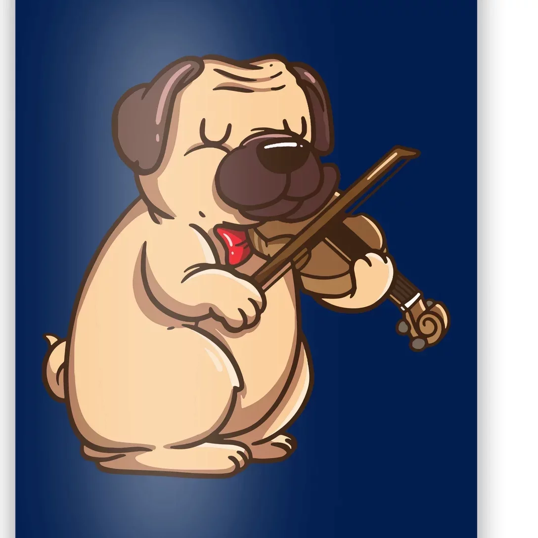 Violinist Pug Dog Violin Viola Player Music Lover Gift Girl Poster