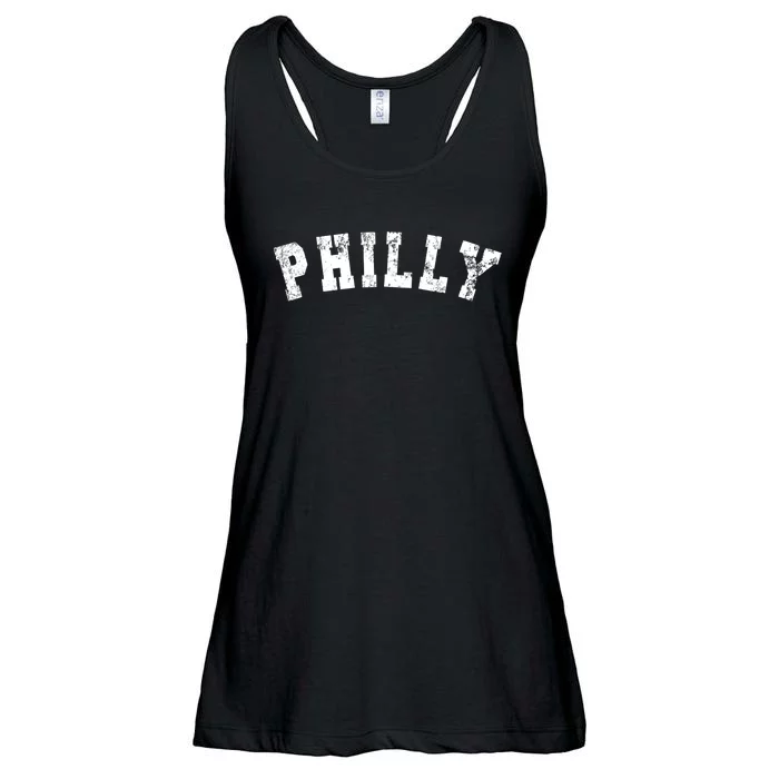 Vintage Philadelphia Distressed Font Philly Ladies Essential Flowy Tank