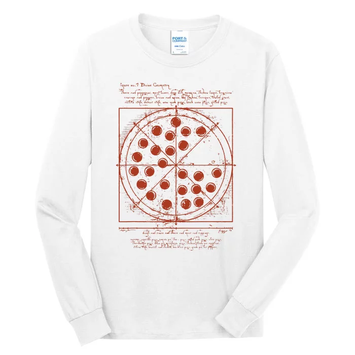 Vitruvian Pizza Da Vinci Funny Movie Reference Tall Long Sleeve T-Shirt