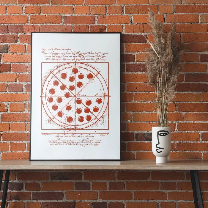 Vitruvian Pizza Da Vinci Funny Movie Reference Poster