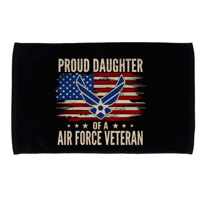 Vintage Proud Daughter Of A Air Force Veteran American Flag Gift Microfiber Hand Towel