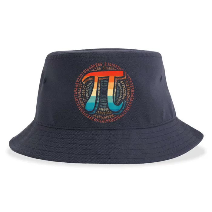 Vintage Pi Day Funny Pi Mathematic Math For Teachers Sustainable Bucket Hat