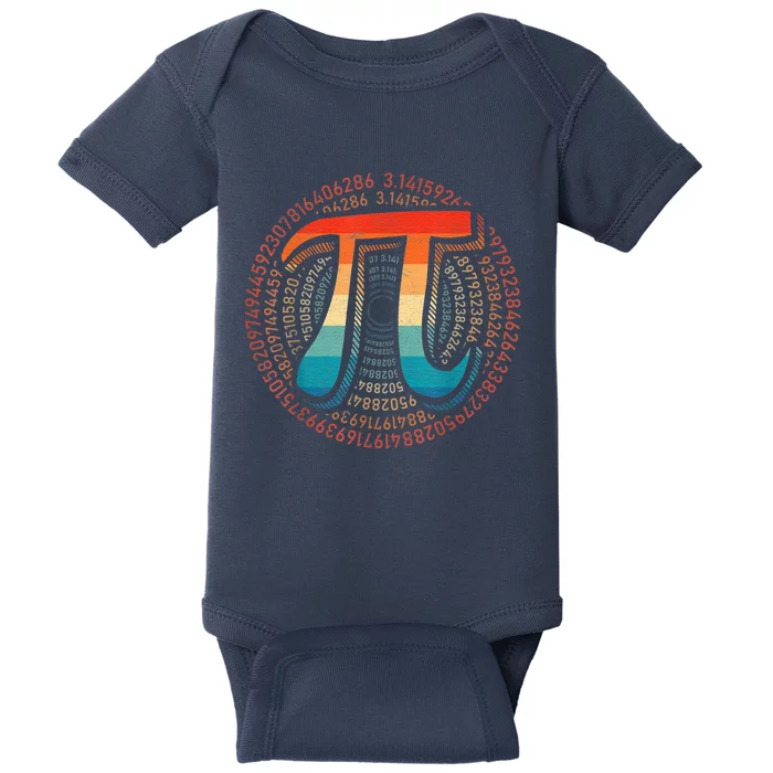 Vintage Pi Day Funny Pi Mathematic Math For Teachers Baby Bodysuit