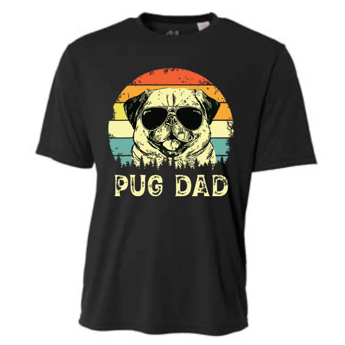 Vintage Pug Dad Dog Lovers Fathers Day Tee Cooling Performance Crew T-Shirt