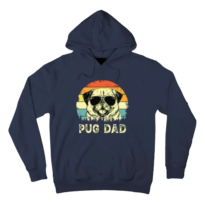 Vintage Pug Dad Dog Lovers Fathers Day Tee Hoodie