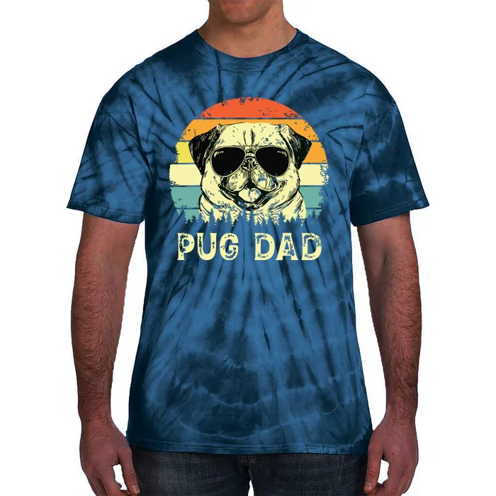 Vintage Pug Dad Dog Lovers Fathers Day Tee Tie-Dye T-Shirt