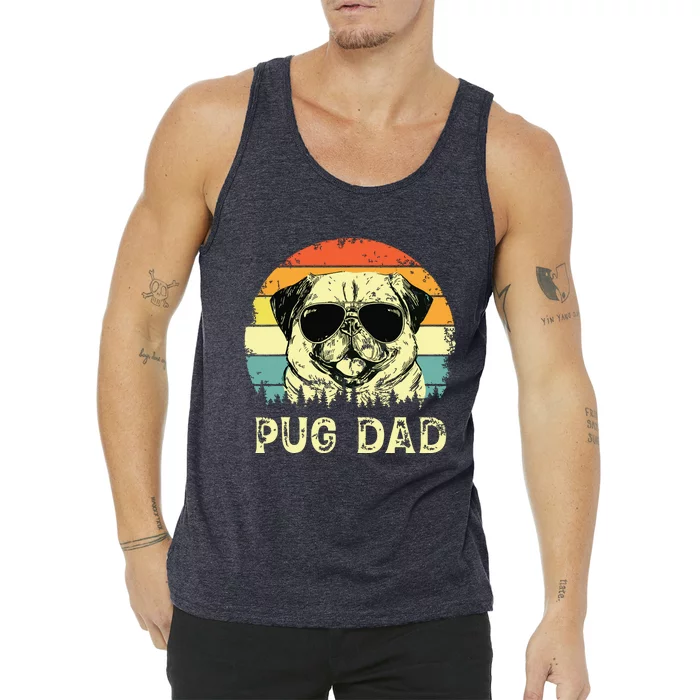 Vintage Pug Dad Dog Lovers Fathers Day Tee Tank Top