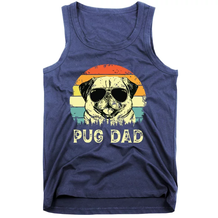 Vintage Pug Dad Dog Lovers Fathers Day Tee Tank Top