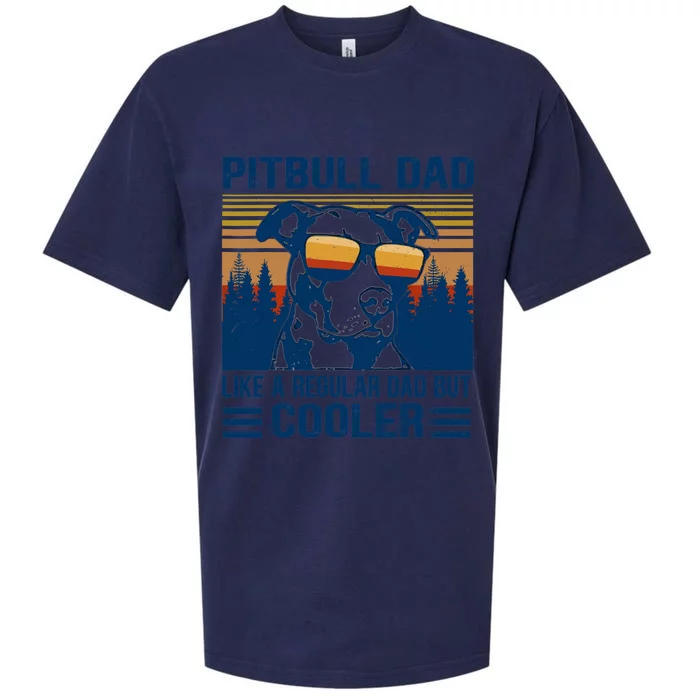 Vintage Pitbull Dad Like A Regular Dad But Cooler Funny Gift Sueded Cloud Jersey T-Shirt