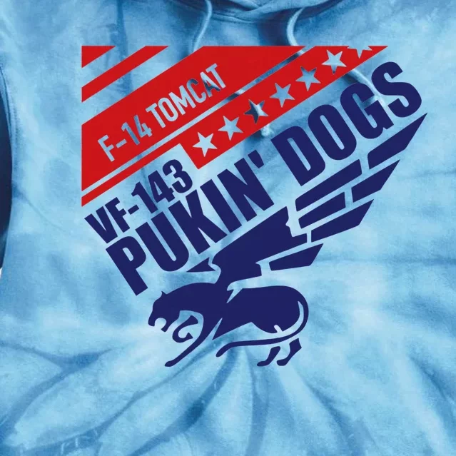 Vf143 Pukin Dogs F14 Tomcat Squadron Tie Dye Hoodie