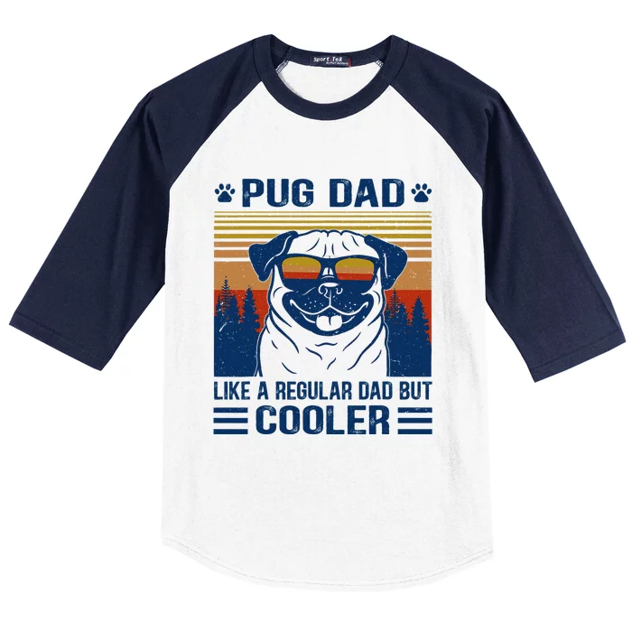 Vintage Pug Dad Cooler Funny Gift for Dog Dad Pug Lovers Baseball Sleeve Shirt