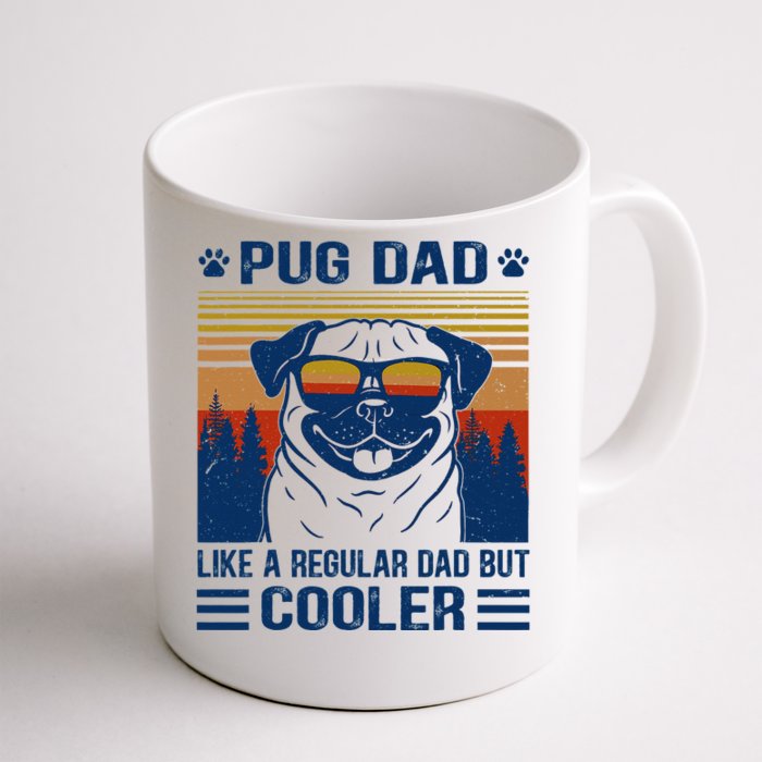 Vintage Pug Dad Cooler Funny Gift for Dog Dad Pug Lovers Front & Back Coffee Mug