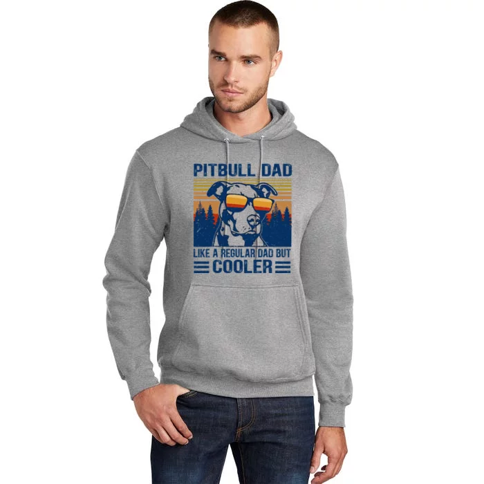 Vintage Pitbull Dad Like A Regular Dad But Cooler Funny Gift Tall Hoodie