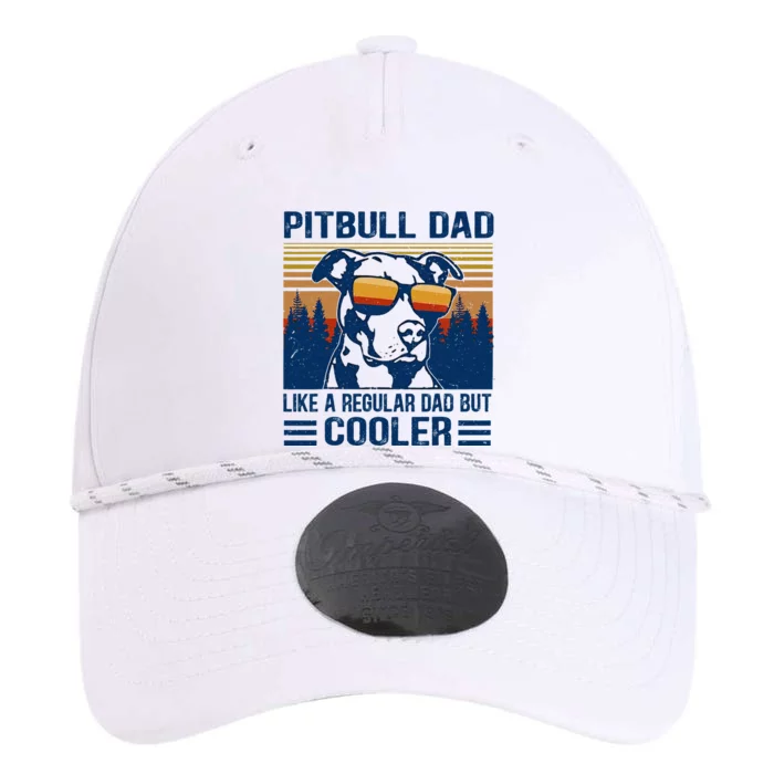 Vintage Pitbull Dad Like A Regular Dad But Cooler Funny Gift Performance The Dyno Cap