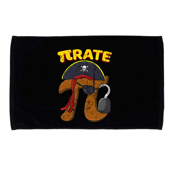 Vintage Pi Day Pirate Pi Symbol Graphic Art Math Lover Cool Gift Microfiber Hand Towel