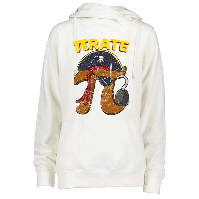 Vintage Pi Day Pirate Pi Symbol Graphic Art Math Lover Cool Gift Womens Funnel Neck Pullover Hood