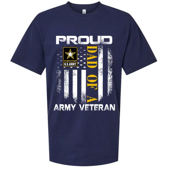 Vintage Proud Dad Of A Army Veteran With American Flag Cool Gift Sueded Cloud Jersey T-Shirt