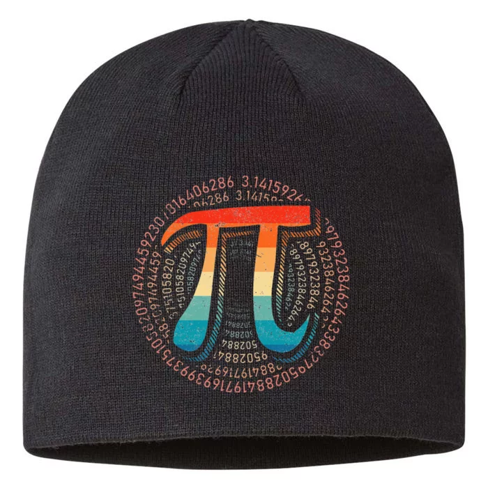 Vintage Pi Day Funny Pi Mathematic Math for Teachers 8 1/2in Sustainable Knit Beanie