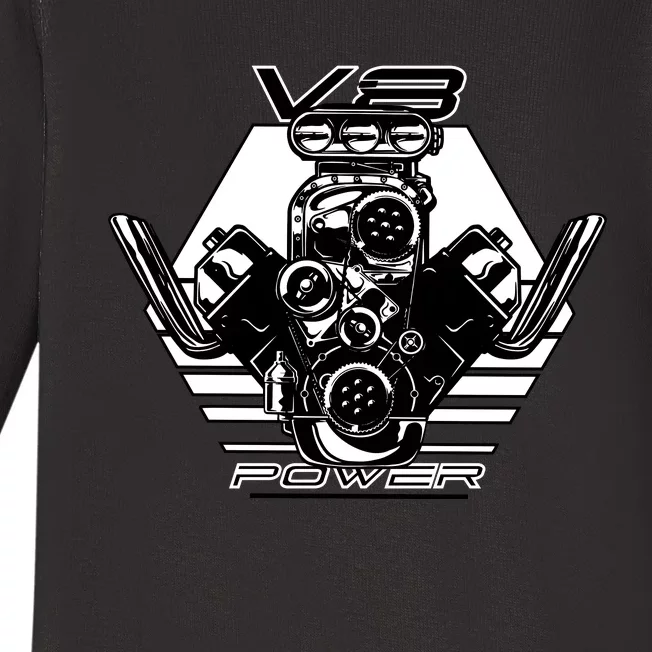 V8 Power Engine Baby Long Sleeve Bodysuit