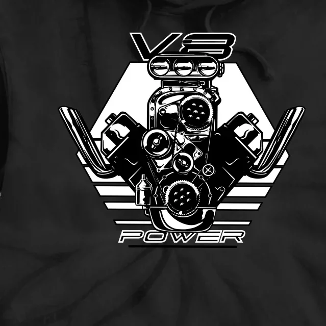 V8 Power Engine Tie Dye Hoodie