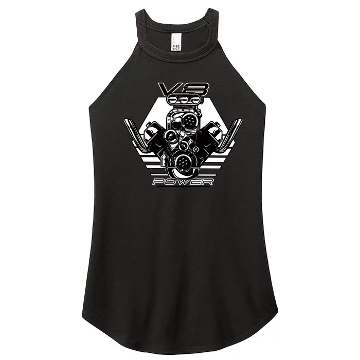 V8 Power Engine Women’s Perfect Tri Rocker Tank