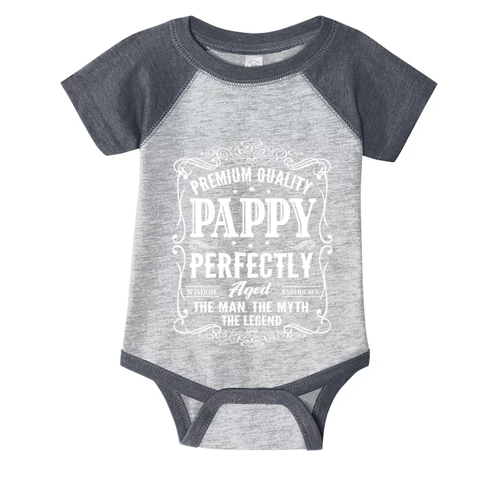 Vintage Pappy Fathers Day Grandpa Gift For Infant Baby Jersey Bodysuit