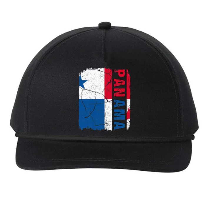 Vintage Panamanian Flag Panama Pride Roots Heritage Gift Snapback Five-Panel Rope Hat