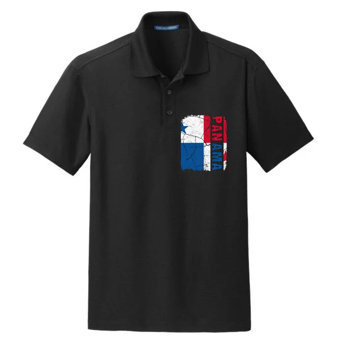 Vintage Panamanian Flag Panama Pride Roots Heritage Gift Dry Zone Grid Performance Polo