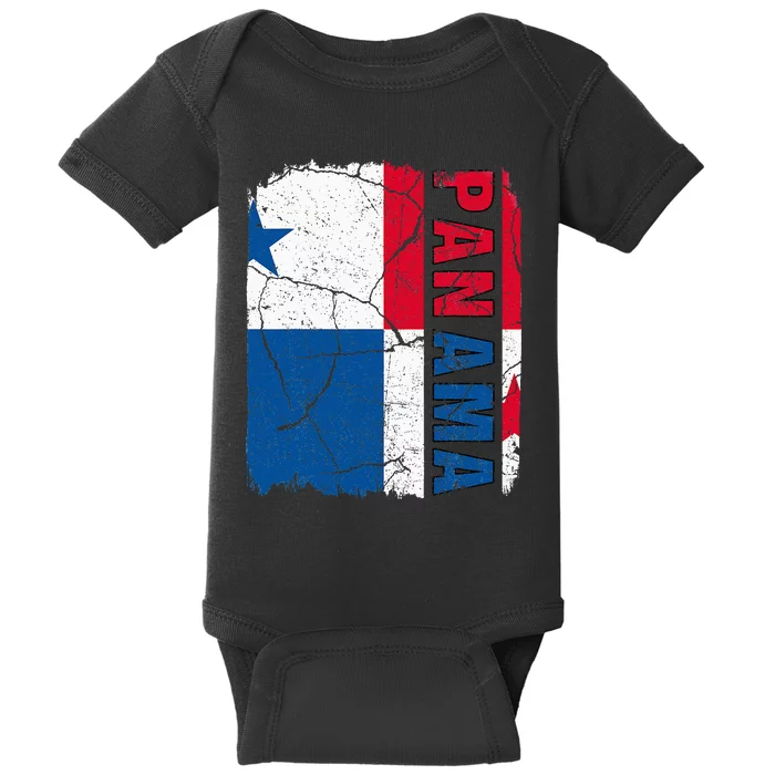 Vintage Panamanian Flag Panama Pride Roots Heritage Gift Baby Bodysuit