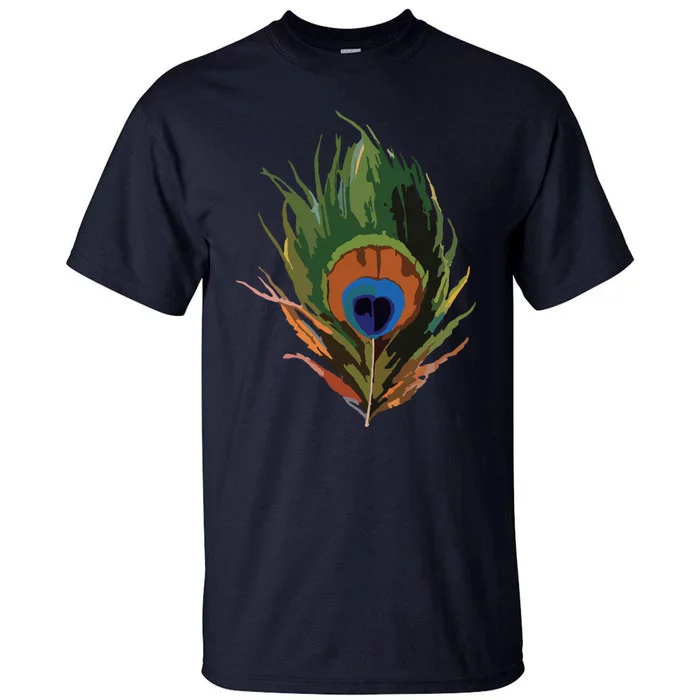 Vintage Peacock Feather Print Tall T-Shirt