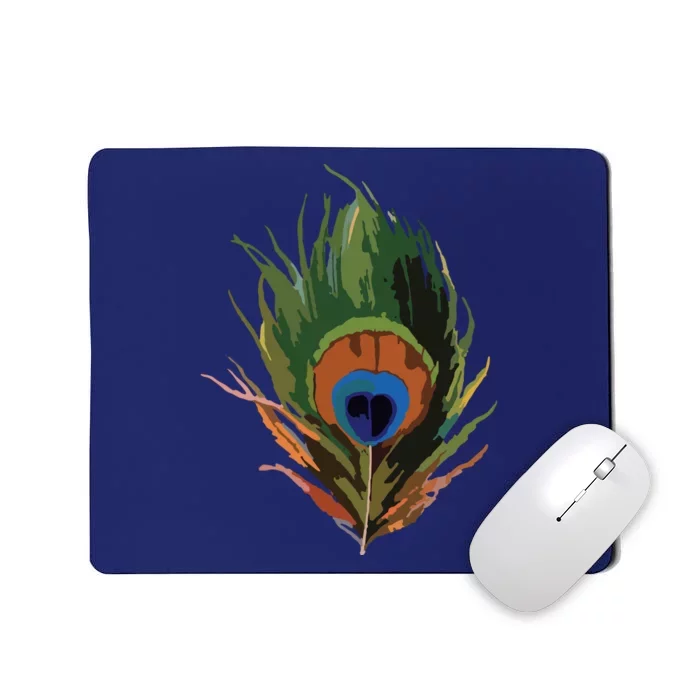 Vintage Peacock Feather Print Mousepad