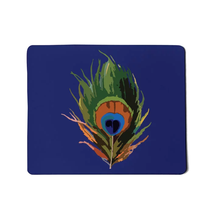 Vintage Peacock Feather Print Mousepad