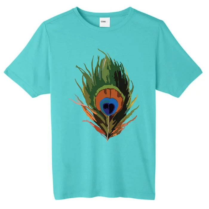 Vintage Peacock Feather Print ChromaSoft Performance T-Shirt