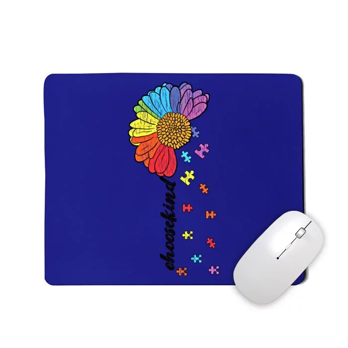 Vintage Puzzle Flower Choose Kind Autism Awareness Kindness Gift Mousepad