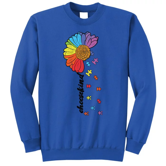 Vintage Puzzle Flower Choose Kind Autism Awareness Kindness Gift Sweatshirt