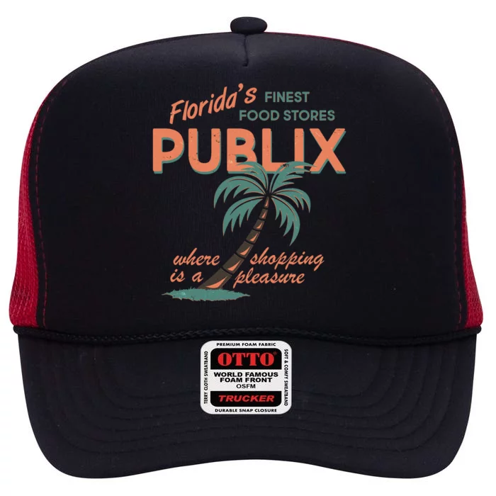 Vintage Publix Florida's Finest Food Stores High Crown Mesh Trucker Hat