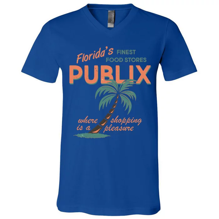 Vintage Publix Florida's Finest Food Stores V-Neck T-Shirt