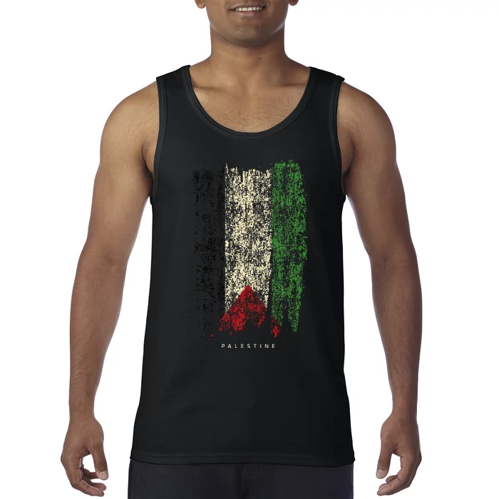 Vintage Palestine Flag Retro Palestinian Flag Palestinian Tank Top