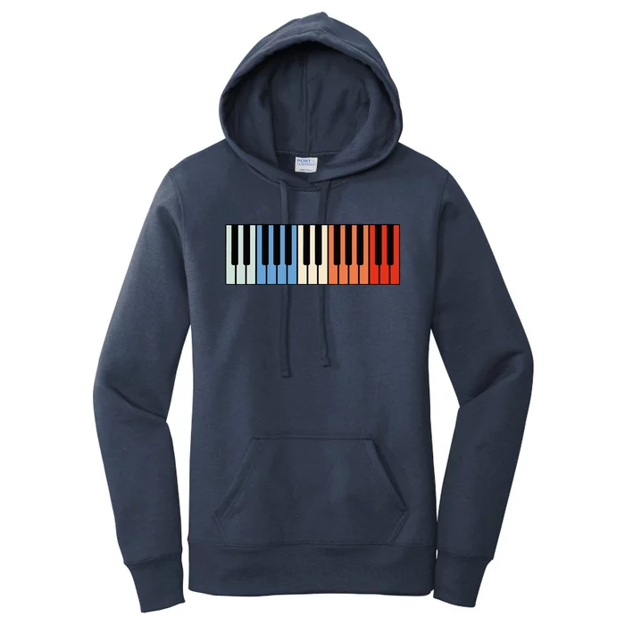 Vintage Piano Funny Pianist Music Keyboard Musician Outfit Women's Pullover Hoodie