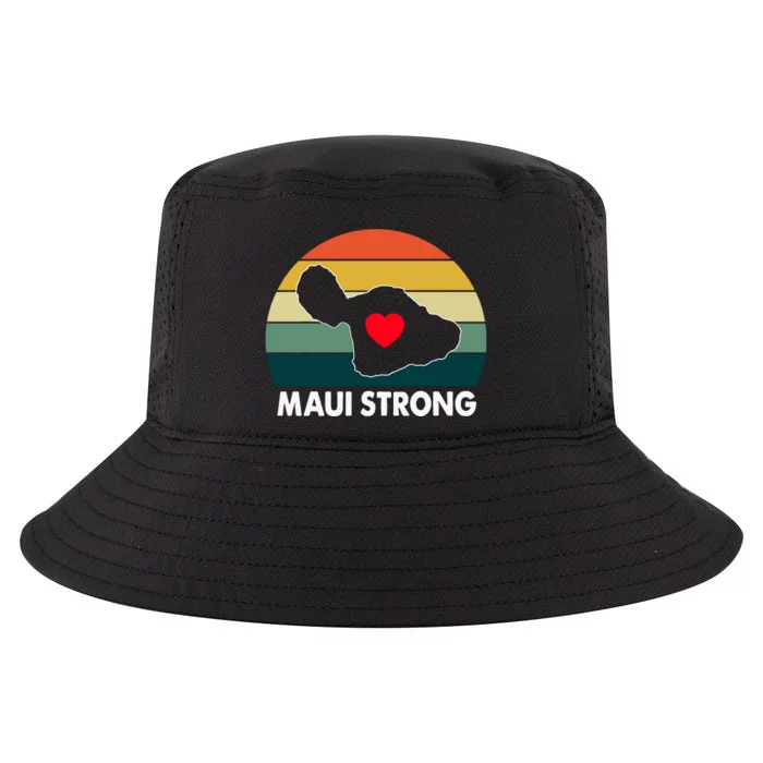 Vintage Pray For Maui Hawaii Strong Heart Gift Maui Fires Cool Comfort Performance Bucket Hat