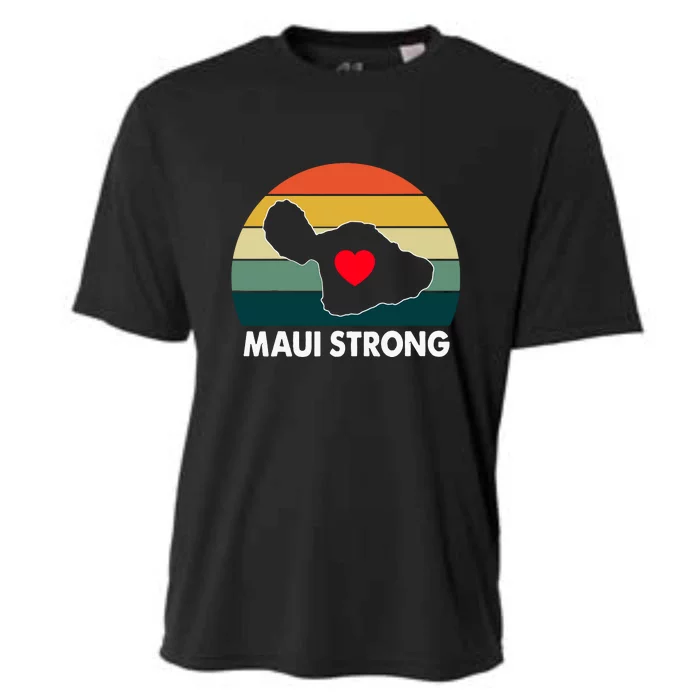 Vintage Pray For Maui Hawaii Strong Heart Gift Maui Fires Cooling Performance Crew T-Shirt