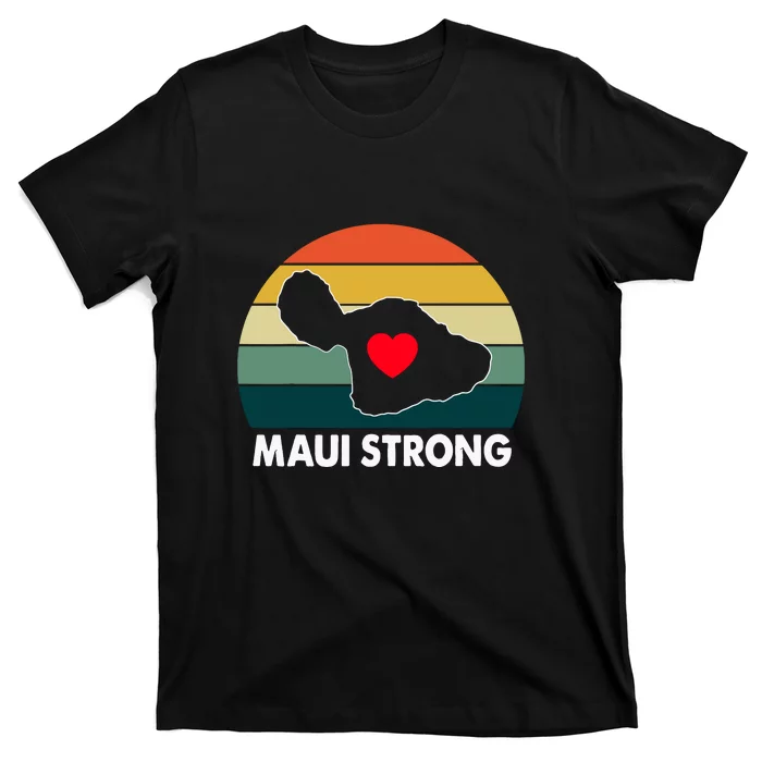 Vintage Pray For Maui Hawaii Strong Heart Gift Maui Fires T-Shirt