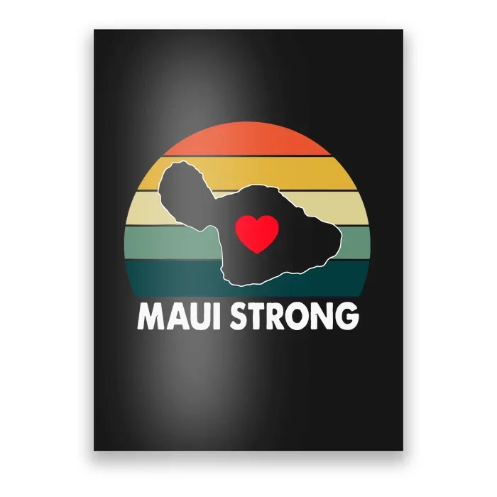 Vintage Pray For Maui Hawaii Strong Heart Gift Maui Fires Poster