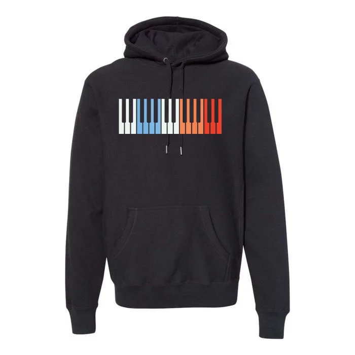 Vintage Piano Funny Pianist Music Keyboard Musician Outfit Premium Hoodie