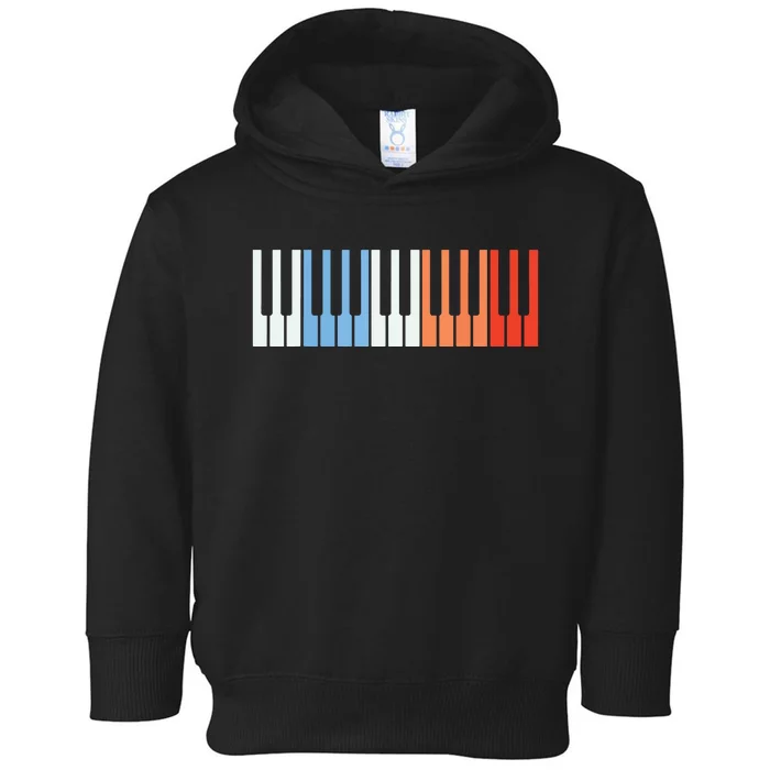 Vintage Piano Funny Pianist Music Keyboard Musician Outfit Toddler Hoodie